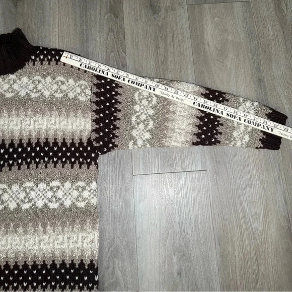 Vintage Jones New York Wool Blend Mock-neck Brown Sweater Men’s Small Runs Big - Picture 10 of 10